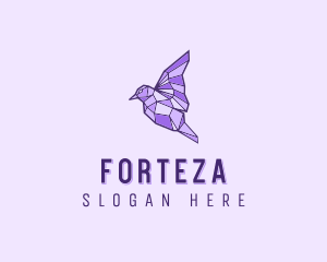 Purple Geometric Bird logo design