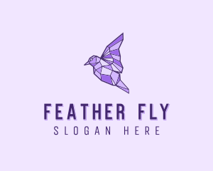 Purple Geometric Bird logo design