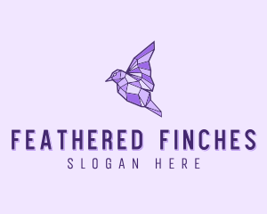 Purple Geometric Bird logo design