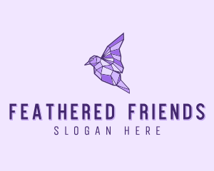 Purple Geometric Bird logo design