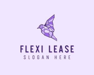 Purple Geometric Bird logo design