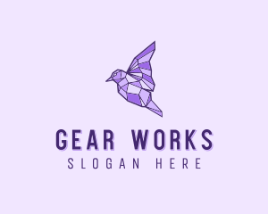 Purple Geometric Bird logo design