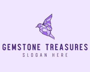 Purple Geometric Bird logo design