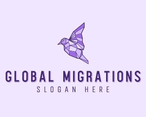 Purple Geometric Bird logo design