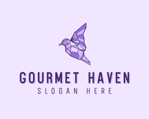 Purple Geometric Bird logo design