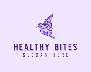 Purple Geometric Bird logo design