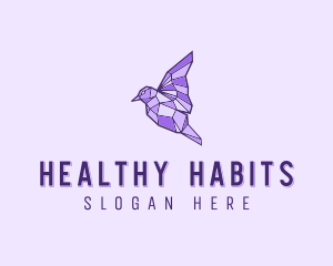 Purple Geometric Bird logo design