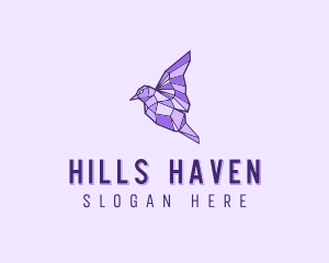 Purple Geometric Bird logo design