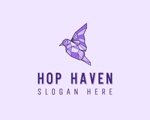 Purple Geometric Bird logo design