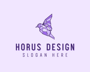 Purple Geometric Bird logo design