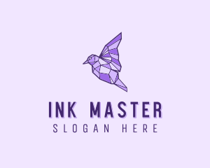 Purple Geometric Bird logo design