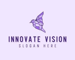 Purple Geometric Bird logo design