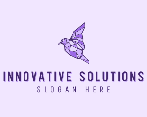 Purple Geometric Bird logo design