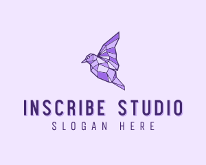 Purple Geometric Bird logo design