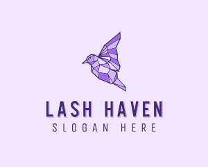 Purple Geometric Bird logo design