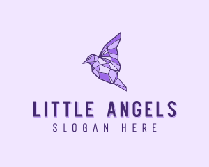 Purple Geometric Bird logo design