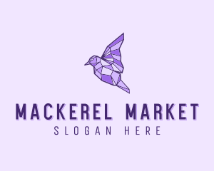 Purple Geometric Bird logo design