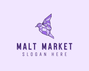 Purple Geometric Bird logo design