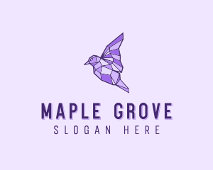 Purple Geometric Bird logo design