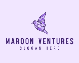 Purple Geometric Bird logo design