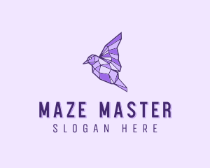 Purple Geometric Bird logo design