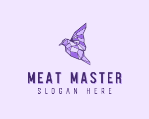 Purple Geometric Bird logo design