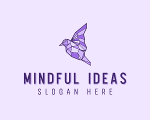 Purple Geometric Bird logo design