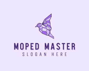 Purple Geometric Bird logo design