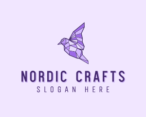 Purple Geometric Bird logo design