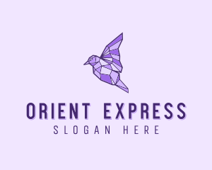 Purple Geometric Bird logo design