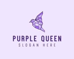 Purple Geometric Bird logo design