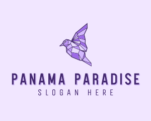 Purple Geometric Bird logo design