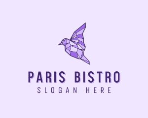 Purple Geometric Bird logo design