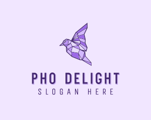 Purple Geometric Bird logo design