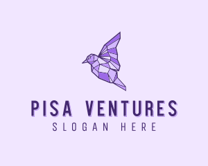 Purple Geometric Bird logo design