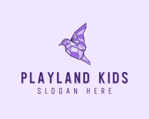 Purple Geometric Bird logo design