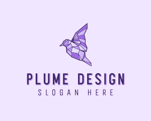 Purple Geometric Bird logo design