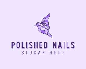 Purple Geometric Bird logo design