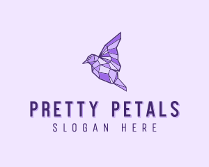 Purple Geometric Bird logo design