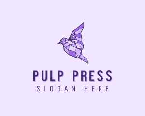 Purple Geometric Bird logo design