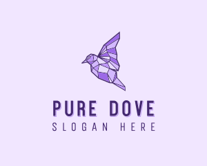 Purple Geometric Bird logo design