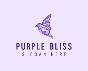 Purple Geometric Bird logo design