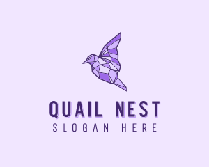 Purple Geometric Bird logo design