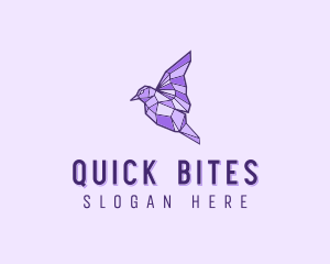 Purple Geometric Bird logo design