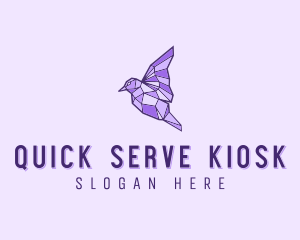 Purple Geometric Bird logo design