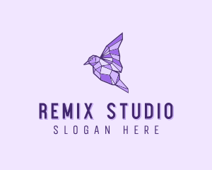 Purple Geometric Bird logo design