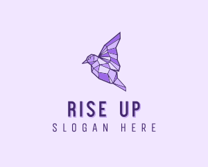 Purple Geometric Bird logo design