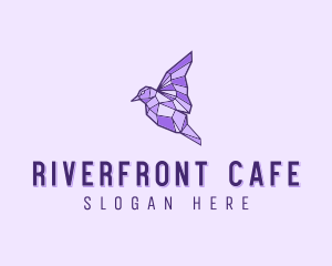 Purple Geometric Bird logo design