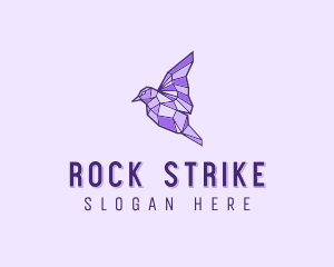 Purple Geometric Bird logo design