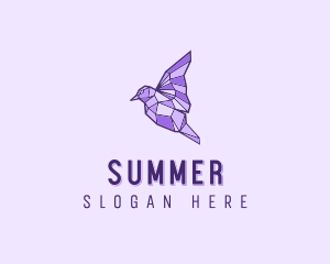 Purple Geometric Bird logo design